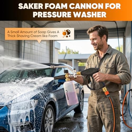 Miniatura de Cañón de Espuma Saker con Conector Doble para Hidrolavadora y Pistola Multipropósito 9