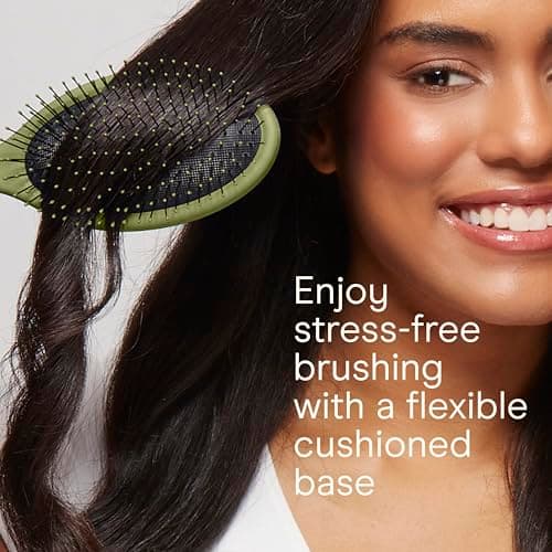 Conair Detangling Hair Brush Set, 3-Pack Detangler Brushes for Wet or Dry Hair, Gentle Detangler for All Hair Types, Bristle Hair Brushes for Women, Evergreen, Blush Pink, Black As thumbnail 3