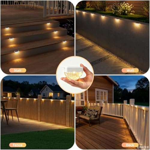 Miniatura de VOLISUN 24 Luces Solares LED Exterior, Blanco Cálido, Impermeables para Terraza y Escalones 2