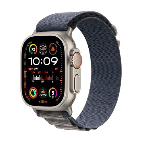 Apple Watch Ultra 2 [GPS + Cellular 49mm] Smartwatch with Rugged Titanium Case & Blue Alpine Loop Small. Fitness Tracker, Precision GPS, Action Button, Extra-Long Battery Life