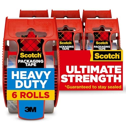 Scotch Heavy Duty Packing Tape, 1.88 in x 800 in, 6 Rolls