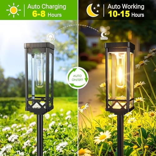 KOOPER Taller Solar Pathway Lights Outdoor, 8 Pack Upgraded Brighter Solar Garden Lights Solar Powered, Up To 15 Hours Outdoor Solar Lights for Yard Landscape Lighting Path Walkway thumbnail 7