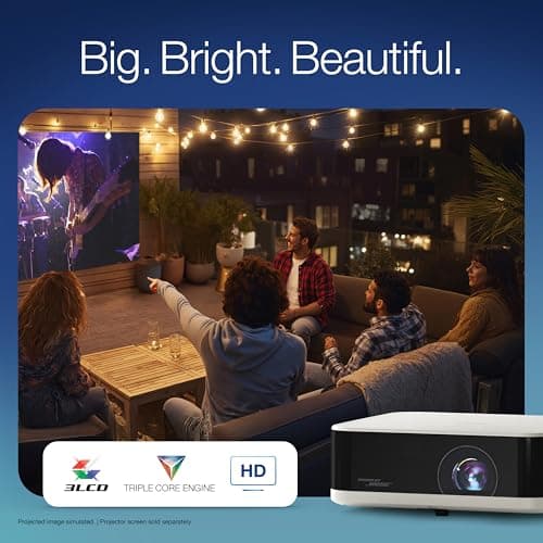 Epson Lifestudio Pop Full HD Personal Lifestyle Projector 700 Lumens of Color and White Brightness, Sound by Bose Technology, Google TV, 3-Chip 3LCD Triple Core Engine, Projection  thumbnail 2