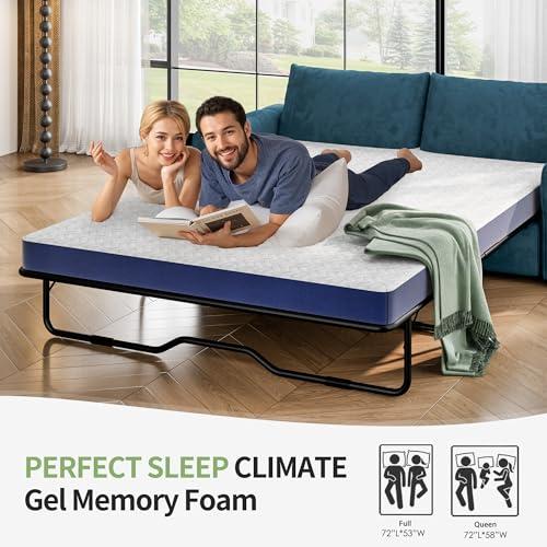 Colchón Wellynap Gel Memory Foam 4 Pulgadas para Sofá Cama Queen