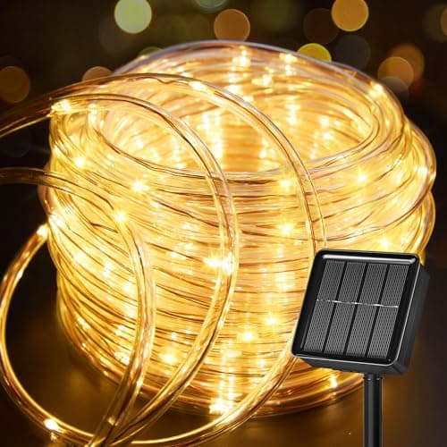 Manguera de Luces Solares Brightown de 39 pies, 100 LEDs, Impermeable, Blanco Cálido