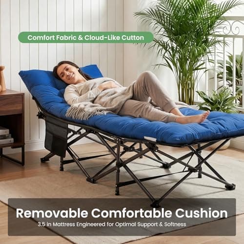 Miniatura de OLIXIS Camping Cot, Camping Bed, Sleeping Cot, Rollaway Bed 4