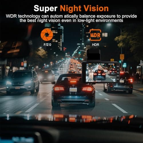 Miniatura de Cámara para Coche 4 Pulgadas HD 1080p con Visión Nocturna, Gran Angular y Sensor G – Vigilancia 24H 3