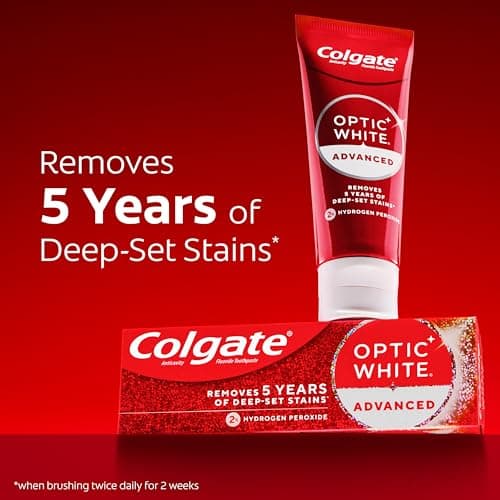 Colgate Optic White Advanced Hydrogen Peroxide Toothpaste Pack, Teeth Whitening Toothpaste, Enamel-Safe Hydrogen Peroxide Formula, Helps Remove Tea, Coffee, and Wine Stains, Icy Fr thumbnail 3