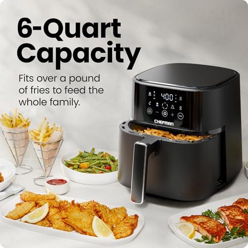Chefman Air Fryer – 6 QT Compact Airfryer for Quick & Easy Meals in Minutes, Features Hi-Fry Technology for Extra Crisp, Touchscreen Controls with 4 Presets, Nonstick & Dishwasher  thumbnail 3