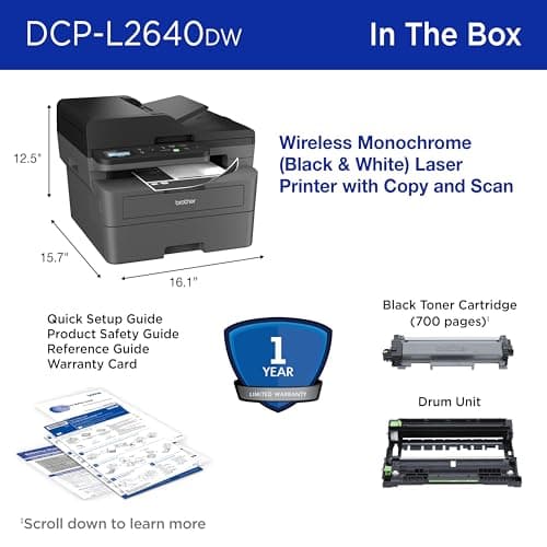 Miniatura de Brother DCP-L2640DW Impresora Láser Multifunción Monocromática Inalámbrica (Renovada) 6