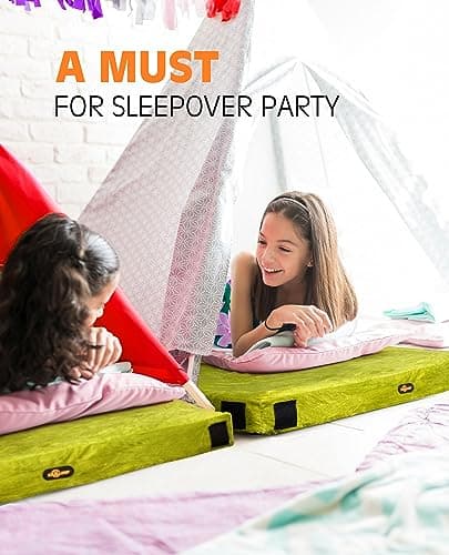 Gaialoop 3 Inch Memory Foam Camping Mattress, Dual Layer Thick Sleeping Camp Pad for Car Tent Cot, Roll-Up Portable Glamping Floor Bed for Guests Sleepover[Kid: 62 * 23 * 3"] thumbnail 7