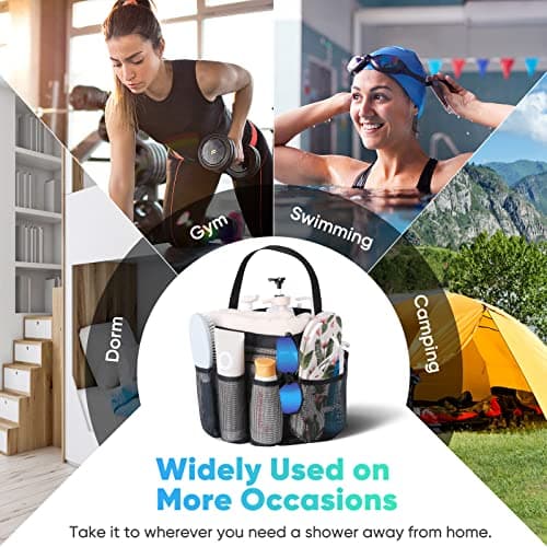 EUDELE Mesh Shower Caddy Portable for College Dorm Room Essentials, Shower Caddy Dorm with 8-Pocket Large Capacity for Beach, Swimming, Gym, Travel essentials thumbnail 6