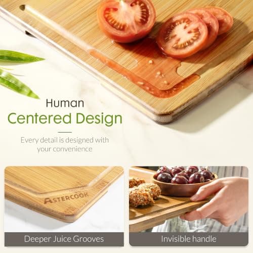 Miniatura de Tabla de Cortar Grande de Bambú Astercook para Cocina 3