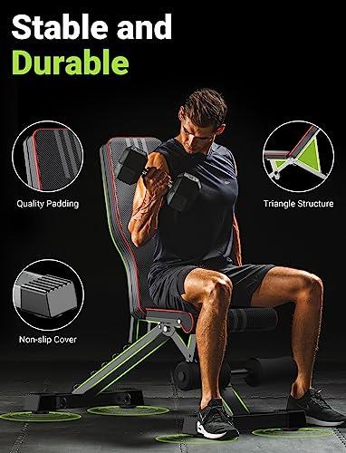YOLEO Adjustable Weight Bench for Home Gym, ASTM-Certified 827LBS, 95% Pre-Assembled, Foldable Gym Bench with 84 Positions Incline Decline Flat, Wider Seat thumbnail 4