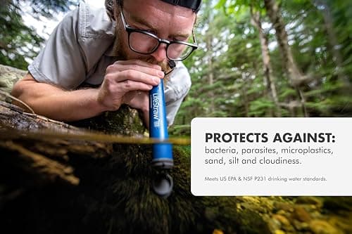 LifeStraw Personal — Water Filter for Hiking, Camping, Travel, and Emergency Preparedness, 1 Pack, Blue thumbnail 6