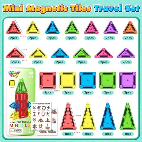 Set de 40 Mini Bloques Magnéticos para Niños