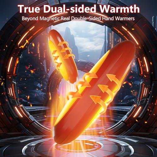3-in-1 Electric Hand Warmers Rechargeable 2 Pack,14000mAh Portable Dual-Sided Handwarmer with Charging Case, 3 Levels Fast Heating Pocket Warmers,Gifts for Men,Women,Raynauds,Hunti thumbnail 4