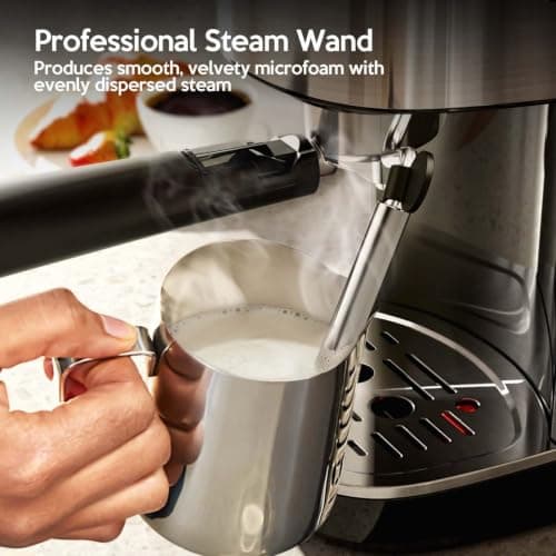 Kismile 20 Bar Stainless Steel Espresso Machine with Steam Milk Frother thumbnail 3