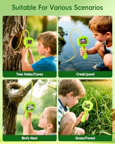 Borescope Camera with Light for Kids, Ashfly STEM Science Educational Toy for 3 4 5 6 7 8 Years Old Boys & Girls, 2.4" Screen Snake Scope Camera for Birthday Outdoor Camping Nature thumbnail 8