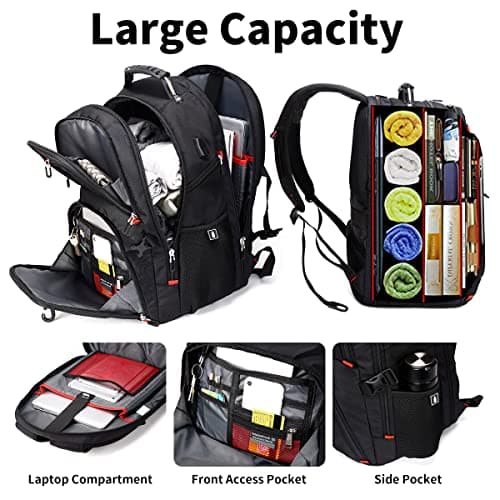 Miniatura de SHRRADOO Extra Large 50L Travel Laptop Backpack with USB Charging Port, College High School Backpack Airline Approved Business Work Bag Fits 17 Inch Computer for Men Women 7