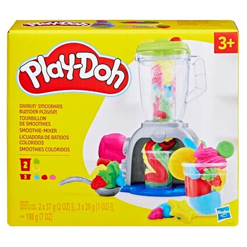 Play Doh Swirlin' Smoothies Toy Blender Playset, Play Kitchen Appliances, Kids Arts and Crafts Toys for 3 Year Old Girls and Boys and Up thumbnail 2