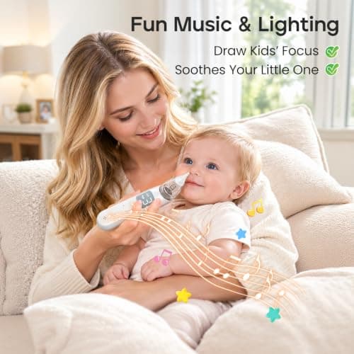 Baby Electric Nasal Aspirator, 3 Suction Levels, 3 Interchangeable Silicone Tips, Music & Light thumbnail 4