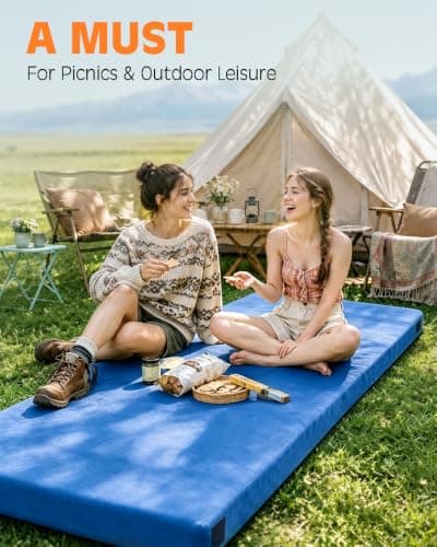 Colchón GAIALOOP de Camping Memory Foam 3" Doble Capa (72x24x3") - ¡Portátil para Coche, Tienda o Catres!