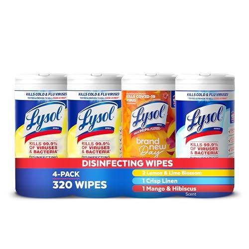 Lysol Disinfecting Wipes Bundle, Home Apartment Dorm Room Essentials and Cleaning Supplies, All Purpose Cleaner, Multi-surface Cleaning Wipes, Multi-Scent Sanitizing Wipes Bundle, 