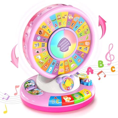 Toys for 1 2 3 Years Old Boys Girls, Musical Spin & Sing Alphabet Zoo with Lights & Sounds, Learning Educational Toys for Toddler 1-3, Christmas Birthday Gifts for Baby Kids Age 6-