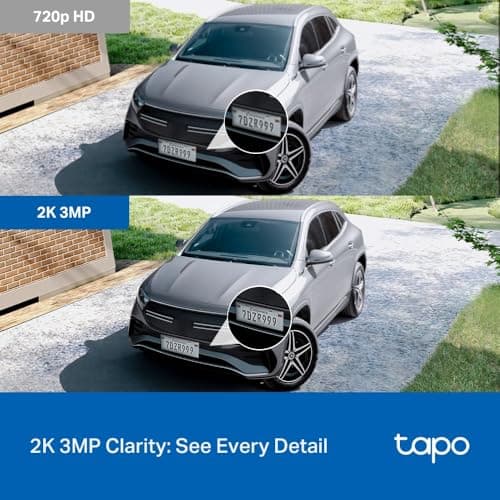 Tapo 2K Indoor/Outdoor Pan/Tilt Wired Security Camera - Baby Monitoring, Person & Baby Cry Detection, 360° Motion Tracking, Color Night Vision, Subscription-Free Local Storage or O thumbnail 3