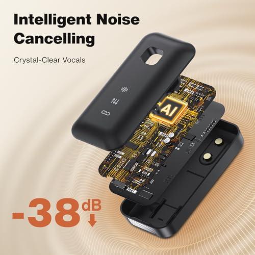 Set 2 Micrófonos Lavalier IVANKY Inalámbricos con Cancelación de Ruido IA y Estuche de Carga