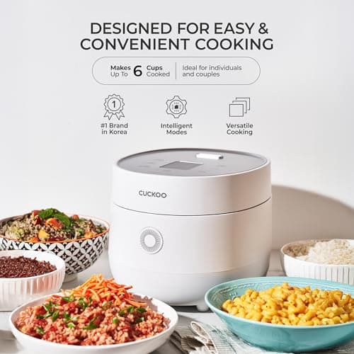 CUCKOO Micom Fuzzy Logic Rice Cooker, 6-Cup Cooked, White, CR-0375FW thumbnail 3