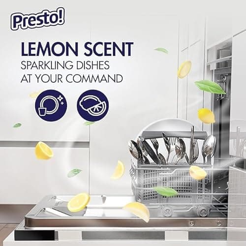 Amazon Brand - Presto! Triple Action Dishwasher Pacs, Lemon Scent, 70 Count