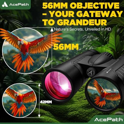 Miniatura de Binoculares AcePath 15x56 para Adultos: Alta Potencia, Gran Vista, Visión Clara en Poca Luz e Impermeables 4