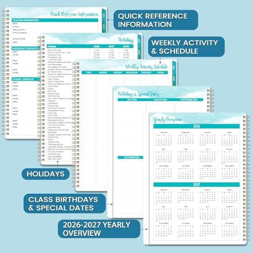 Teacher Planner 2026-2027 - Teacher Lesson Planner 2026-2027, 9" x 11", Jul.2026 - Jun.2027, Weekly & Monthly Lesson Plan Book for Teachers with Back pocket, Colorful Tabs thumbnail 5