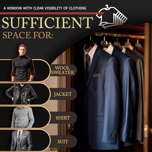 Hleelomi 5 Pack 40-inch Suit Bag Garment Bag for Travel and Storage, Garment Bags for Hanging Clothes with Zipper and Visible Transparent Window, Black thumbnail 8