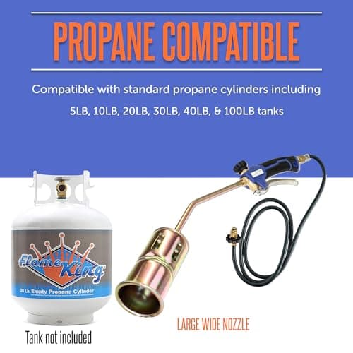Soplete de Propano Flame King Alta Resistencia 320,000 BTU con Manguera de 6 pies