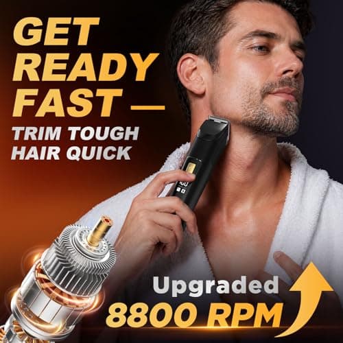 RICAF Beard Trimmer for Men,Fast Charge 4-in-1 Kit,18 Lengths,Gift for Men | Waterproof Mustache Grooming Kit, Rechargeable Beard Hair Nose Ear & Body Trimmer, Face Shaver, gift for men,husband & fath