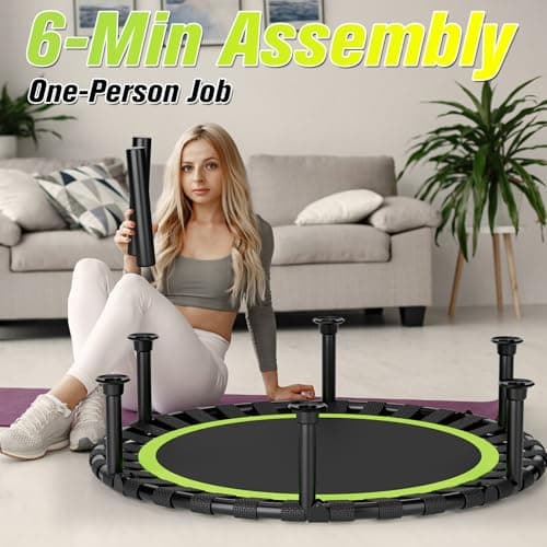ZCMHAXJ Foldable Mini Trampoline, 36"/40"/48" Rebounder Trampoline for Adults, 440lbs Capacity Indoor Fitness Workout Exercise Equipment thumbnail 8