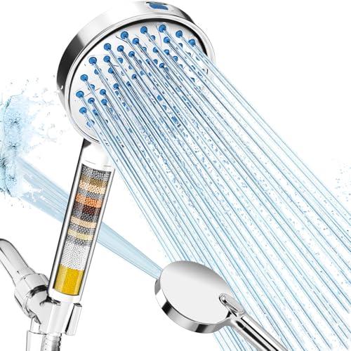 Regadera Filtrada Cobbe Alta Presión con Ducha de Mano, 7 Modos y Filtros para Agua Dura