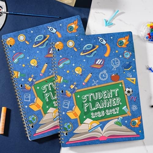 Agenda Escolar 2026-2027 con Pestañas y 3 Perforaciones