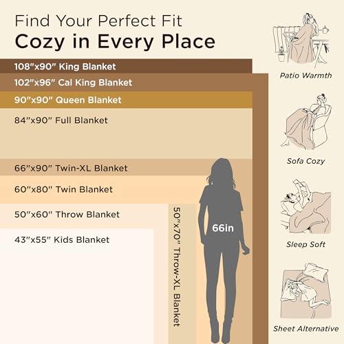 Manta Polar Bedsure GentleSoft Queen Gris - Suave, Cálida y Ligera