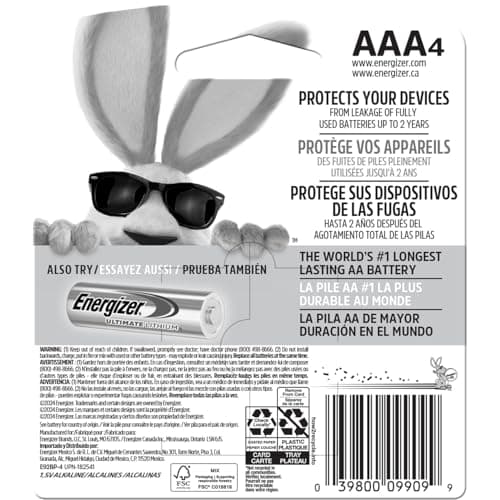 Energizer MAX AAA Batteries (4 Pack), Triple A Alkaline Batteries thumbnail 8