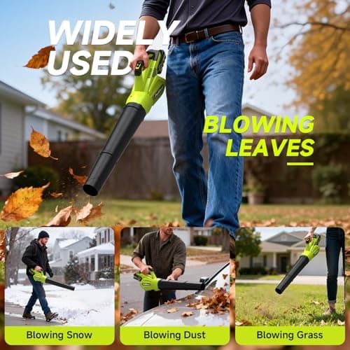 PULITUO Leaf Blower Cordless, 500CFM/ 125MPH Lightweight Cordless Blower with 2X 4.0 Batteries and Fast Charger, Variable Speed Battery Leaf Blowers for Lawn Care, Leaves, Grass, P