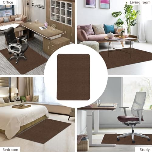 Sycoodeal Office Chair Mat for Hardwood Floor,Office Chair Mat for Tile Floor,Large Floor Protector Rug,Computer Gaming Mat,Easy to Clean,Anti-Slip,Coffee(48"x36") thumbnail 4