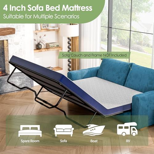 Colchón Wellynap Gel Memory Foam 4 Pulgadas para Sofá Cama Queen