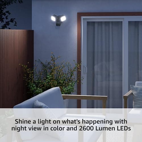 Blink Wired Floodlight Camera - Smart security camera, 2600 lumens, HD live view, enhanced motion detection, built-in siren, Works with Alexa – 1 camera (Black) thumbnail 3