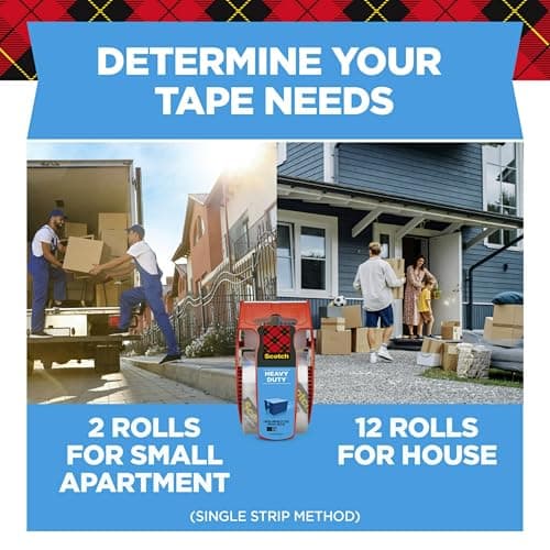 Scotch Heavy Duty Packing Tape, 1.88 in x 800 in, 6 Rolls thumbnail 5