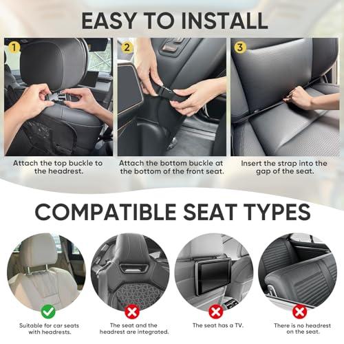 BALEINE Backseat Car Organizer, Back Seat Car Organizers and Storage, Kick Mats Back Seat Protector, Travel Accessories for Most Automotive (1 Pack, Gray) thumbnail 7