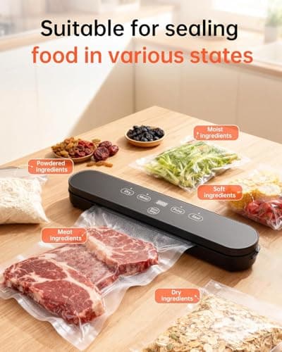 Vacuum Sealer for Food, 4-in-1 Food Sealer Machine Digital Timer